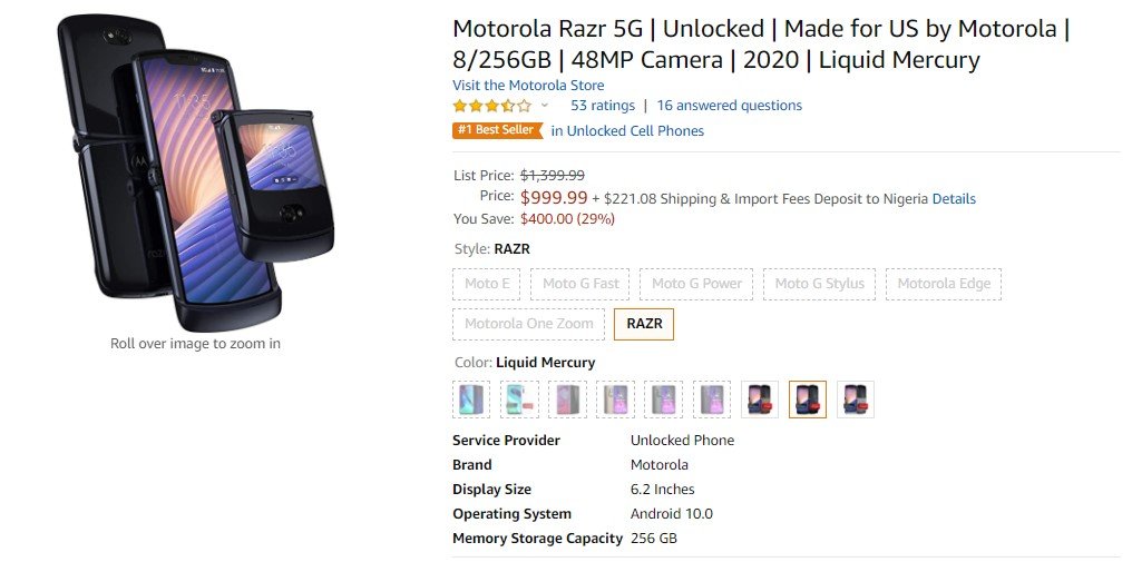 Rebajas Motorola Razr 5G