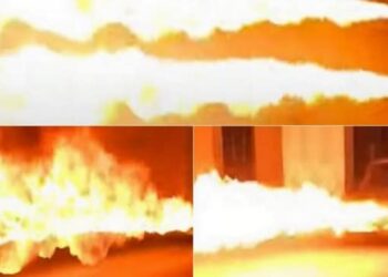 Watch: Russian mechanic improvises car into flame-throwing machine