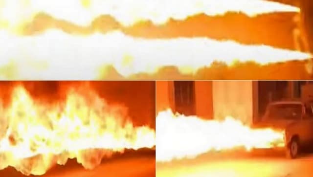 Watch: Russian mechanic improvises car into flame-throwing machine