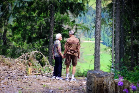 pesonas mayores en el bosque