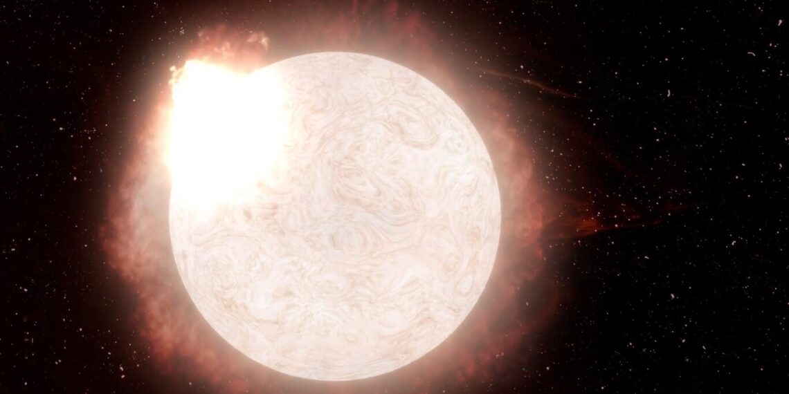 Primer plano visto de una estrella gigante