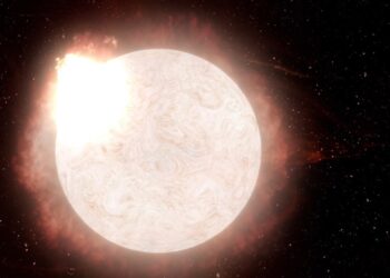 Primer plano visto de una estrella gigante