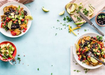 Plato de comida saludable para toda la familia